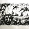 'Hörnumer Strandpartie' - Tuscheskizze - 15 x 27 cm - 06.10.10 